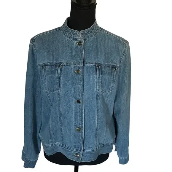 Crazy Horse (LP) Denim Jacket Clean Lines Women's Petite Large - Picture 2 of 15